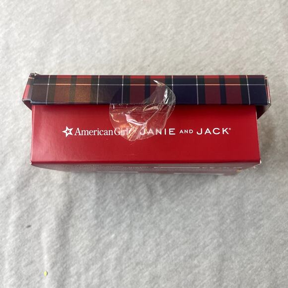 American Girl Doll Janie and Jack Red Rose Bow Flats New in Box Shoes Sandals - Picture 3 of 5